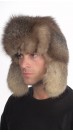 Krištolinės lapės kailio kepurė-rusiško modelio
